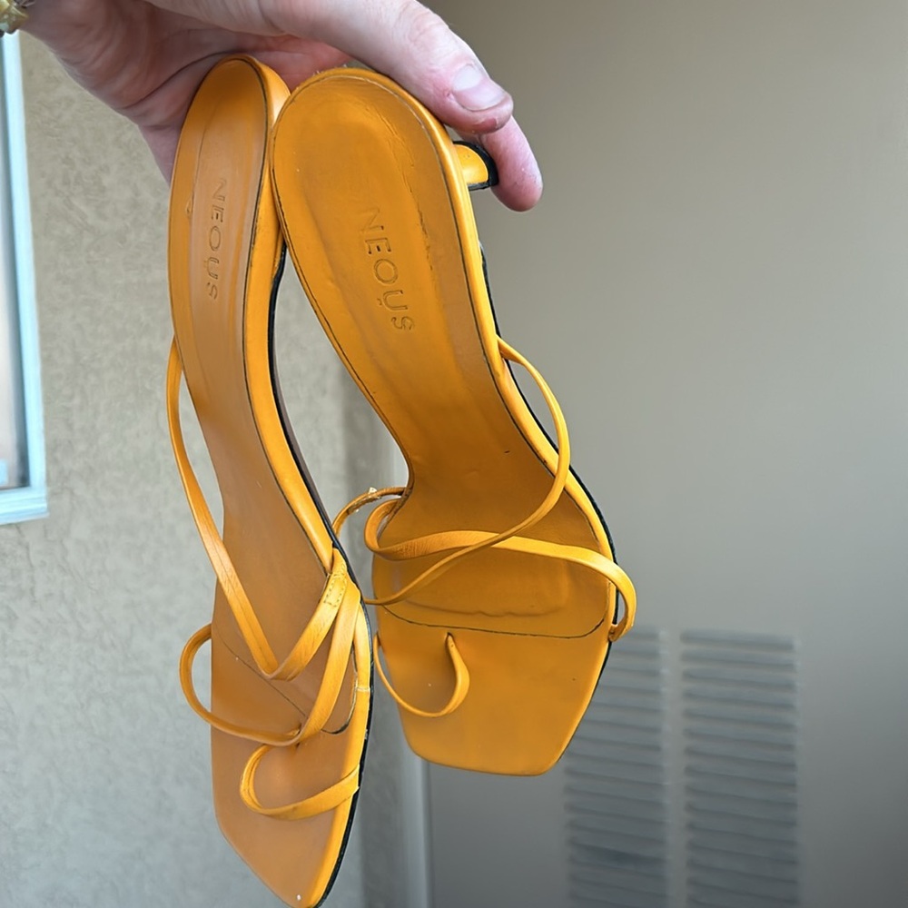 - Orange Neous kitten open toed heels